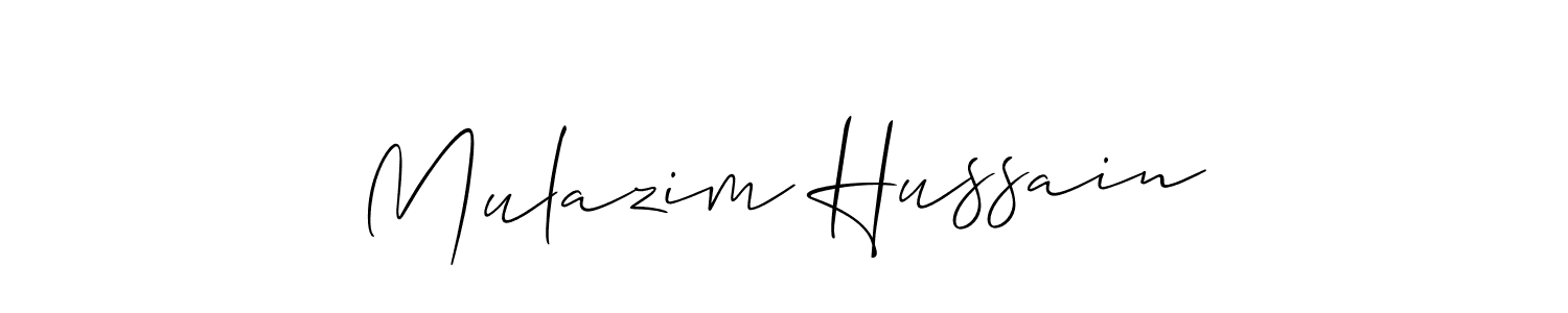 Also You can easily find your signature by using the search form. We will create Mulazim Hussain name handwritten signature images for you free of cost using Allison_Script sign style. Mulazim Hussain signature style 2 images and pictures png