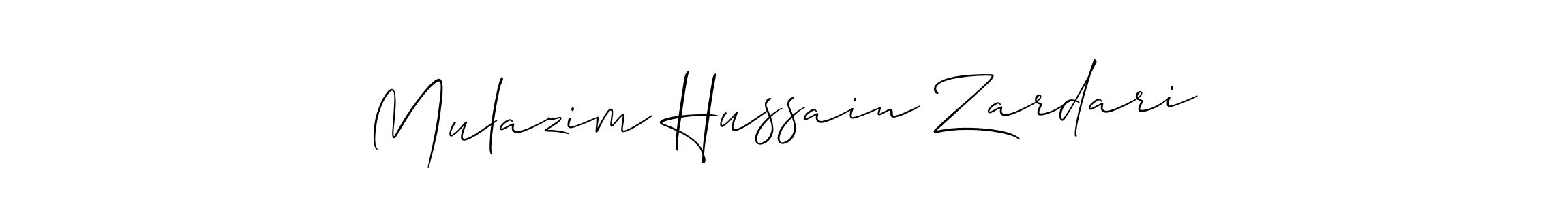 Also You can easily find your signature by using the search form. We will create Mulazim Hussain Zardari name handwritten signature images for you free of cost using Allison_Script sign style. Mulazim Hussain Zardari signature style 2 images and pictures png