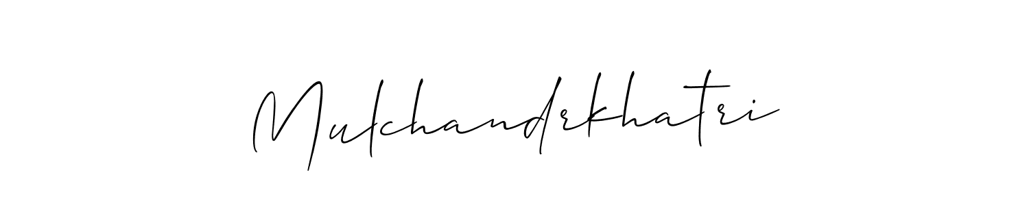 How to make Mulchandrkhatri name signature. Use Allison_Script style for creating short signs online. This is the latest handwritten sign. Mulchandrkhatri signature style 2 images and pictures png