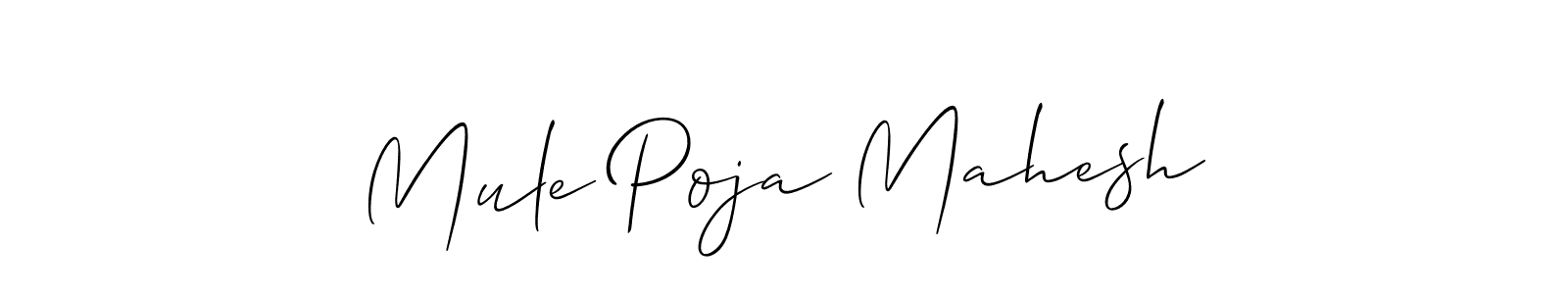 if you are searching for the best signature style for your name Mule Poja Mahesh. so please give up your signature search. here we have designed multiple signature styles  using Allison_Script. Mule Poja Mahesh signature style 2 images and pictures png