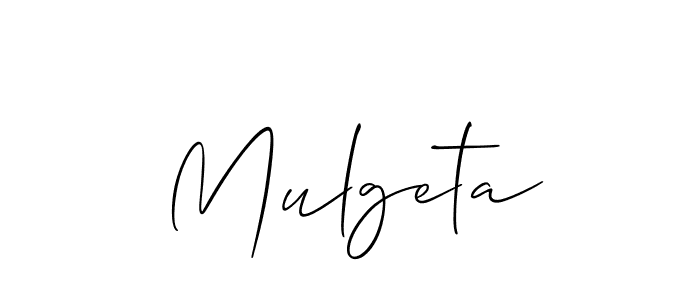 The best way (Allison_Script) to make a short signature is to pick only two or three words in your name. The name Mulgeta include a total of six letters. For converting this name. Mulgeta signature style 2 images and pictures png