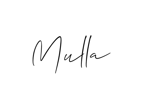 Design your own signature with our free online signature maker. With this signature software, you can create a handwritten (Allison_Script) signature for name Mulla. Mulla signature style 2 images and pictures png