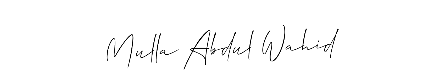 You should practise on your own different ways (Allison_Script) to write your name (Mulla Abdul Wahid) in signature. don't let someone else do it for you. Mulla Abdul Wahid signature style 2 images and pictures png