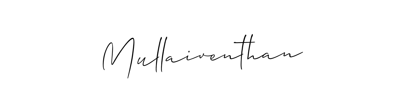 Allison_Script is a professional signature style that is perfect for those who want to add a touch of class to their signature. It is also a great choice for those who want to make their signature more unique. Get Mullaiventhan name to fancy signature for free. Mullaiventhan signature style 2 images and pictures png
