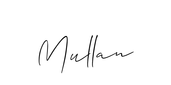 How to make Mullan signature? Allison_Script is a professional autograph style. Create handwritten signature for Mullan name. Mullan signature style 2 images and pictures png