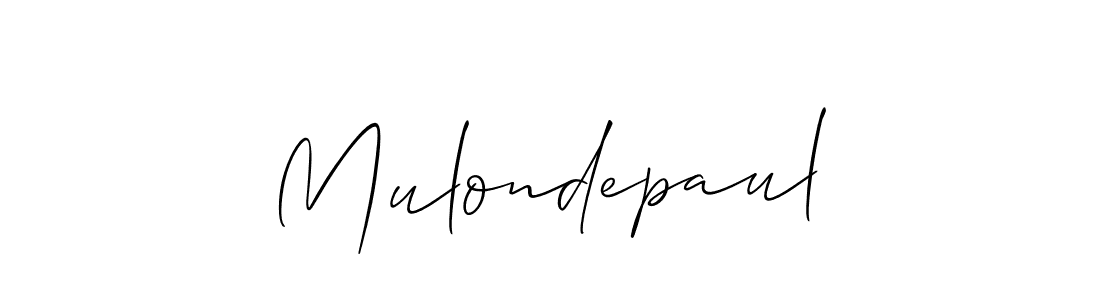 The best way (Allison_Script) to make a short signature is to pick only two or three words in your name. The name Mulondepaul include a total of six letters. For converting this name. Mulondepaul signature style 2 images and pictures png