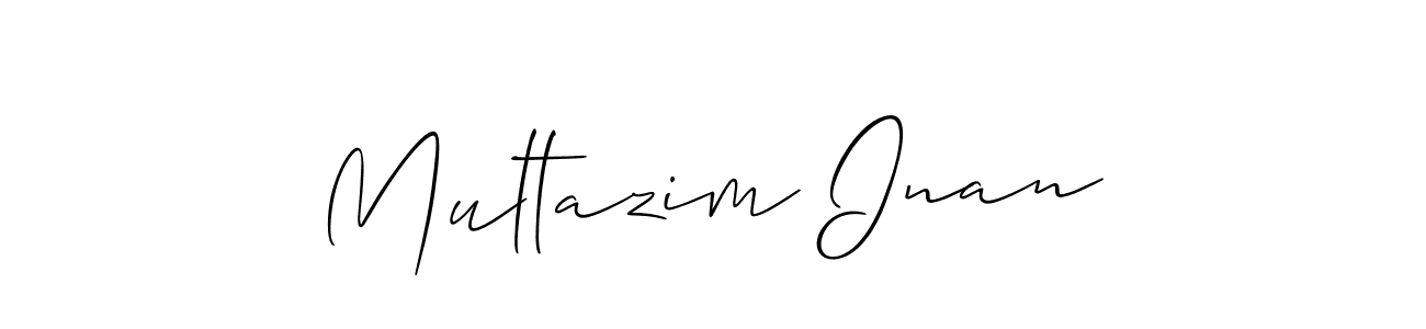 It looks lik you need a new signature style for name Multazim Inan. Design unique handwritten (Allison_Script) signature with our free signature maker in just a few clicks. Multazim Inan signature style 2 images and pictures png