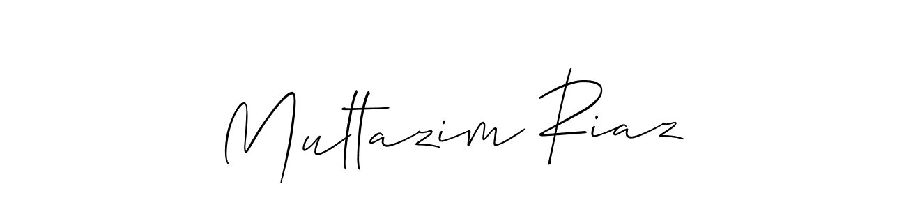 Allison_Script is a professional signature style that is perfect for those who want to add a touch of class to their signature. It is also a great choice for those who want to make their signature more unique. Get Multazim Riaz name to fancy signature for free. Multazim Riaz signature style 2 images and pictures png