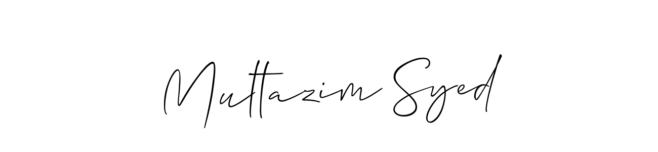 Create a beautiful signature design for name Multazim Syed. With this signature (Allison_Script) fonts, you can make a handwritten signature for free. Multazim Syed signature style 2 images and pictures png
