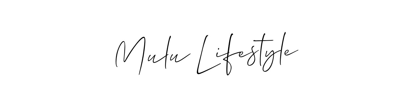 Make a short Mulu Lifestyle signature style. Manage your documents anywhere anytime using Allison_Script. Create and add eSignatures, submit forms, share and send files easily. Mulu Lifestyle signature style 2 images and pictures png