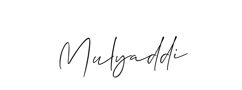 Create a beautiful signature design for name Mulyaddi. With this signature (Allison_Script) fonts, you can make a handwritten signature for free. Mulyaddi signature style 2 images and pictures png