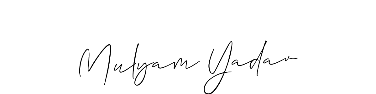 How to make Mulyam Yadav signature? Allison_Script is a professional autograph style. Create handwritten signature for Mulyam Yadav name. Mulyam Yadav signature style 2 images and pictures png