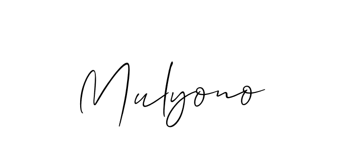 How to make Mulyono name signature. Use Allison_Script style for creating short signs online. This is the latest handwritten sign. Mulyono signature style 2 images and pictures png