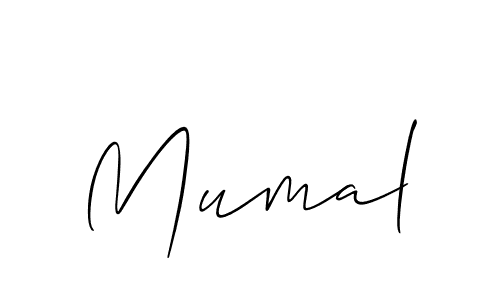 Make a beautiful signature design for name Mumal. With this signature (Allison_Script) style, you can create a handwritten signature for free. Mumal signature style 2 images and pictures png