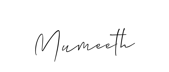 How to make Mumeeth name signature. Use Allison_Script style for creating short signs online. This is the latest handwritten sign. Mumeeth signature style 2 images and pictures png