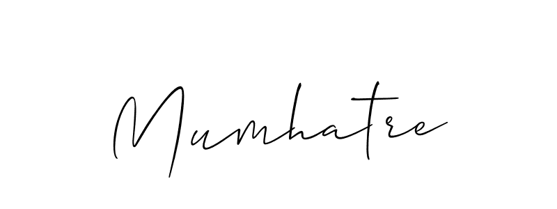 Create a beautiful signature design for name Mumhatre. With this signature (Allison_Script) fonts, you can make a handwritten signature for free. Mumhatre signature style 2 images and pictures png