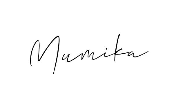 How to make Mumika name signature. Use Allison_Script style for creating short signs online. This is the latest handwritten sign. Mumika signature style 2 images and pictures png