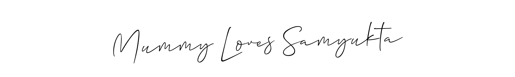 Use a signature maker to create a handwritten signature online. With this signature software, you can design (Allison_Script) your own signature for name Mummy Loves Samyukta. Mummy Loves Samyukta signature style 2 images and pictures png