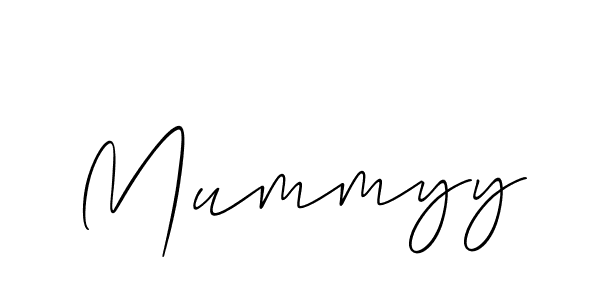 How to make Mummyy name signature. Use Allison_Script style for creating short signs online. This is the latest handwritten sign. Mummyy signature style 2 images and pictures png
