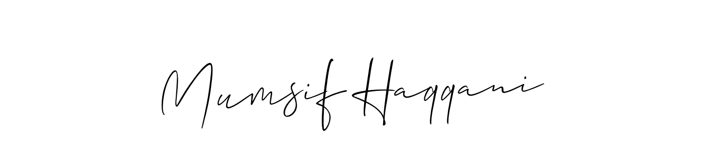 How to Draw Mumsif Haqqani signature style? Allison_Script is a latest design signature styles for name Mumsif Haqqani. Mumsif Haqqani signature style 2 images and pictures png