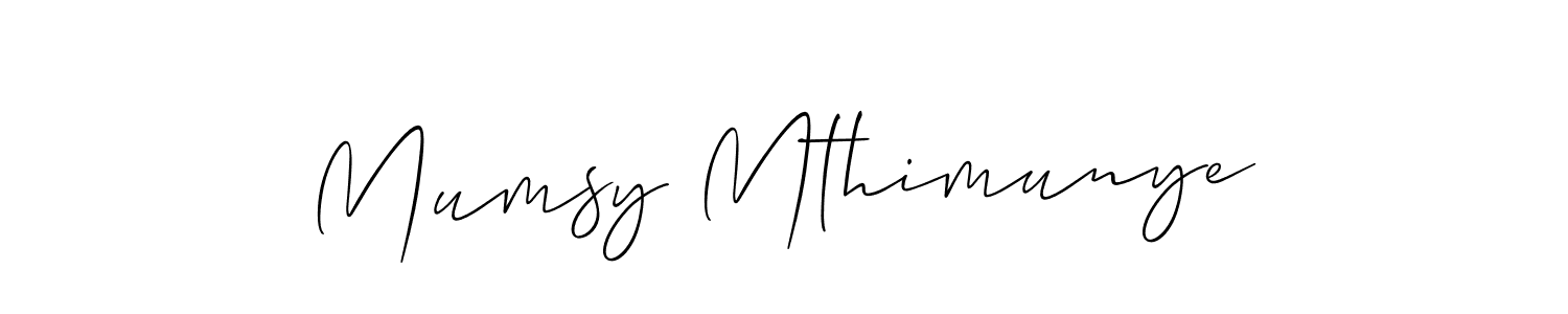 Allison_Script is a professional signature style that is perfect for those who want to add a touch of class to their signature. It is also a great choice for those who want to make their signature more unique. Get Mumsy Mthimunye name to fancy signature for free. Mumsy Mthimunye signature style 2 images and pictures png