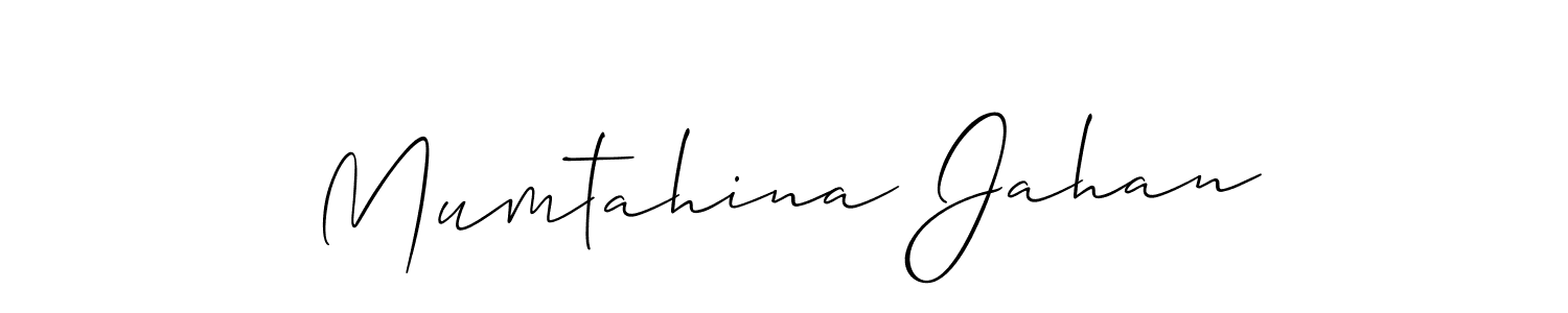 It looks lik you need a new signature style for name Mumtahina Jahan. Design unique handwritten (Allison_Script) signature with our free signature maker in just a few clicks. Mumtahina Jahan signature style 2 images and pictures png