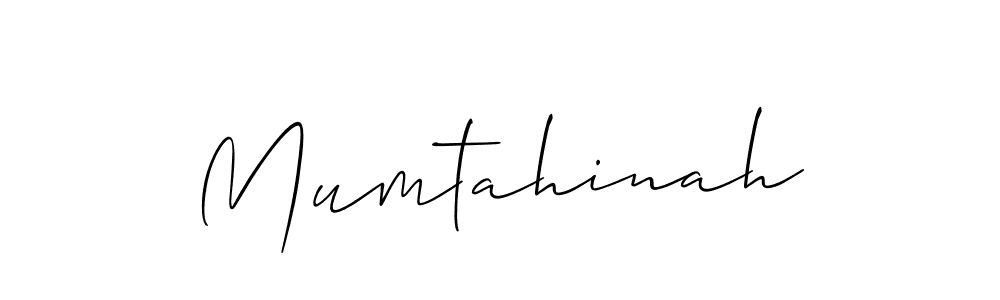 Create a beautiful signature design for name Mumtahinah. With this signature (Allison_Script) fonts, you can make a handwritten signature for free. Mumtahinah signature style 2 images and pictures png