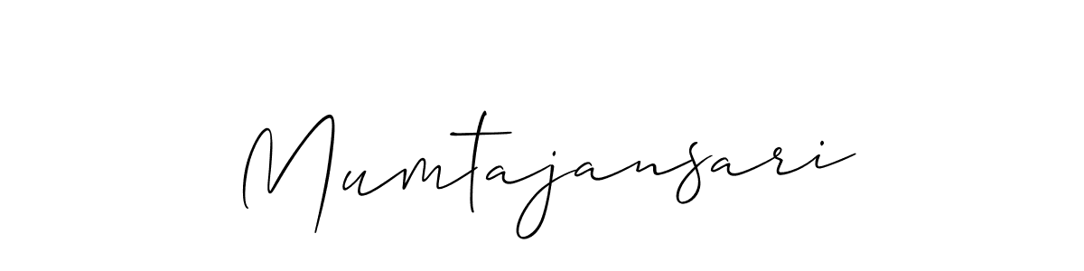 How to make Mumtajansari signature? Allison_Script is a professional autograph style. Create handwritten signature for Mumtajansari name. Mumtajansari signature style 2 images and pictures png