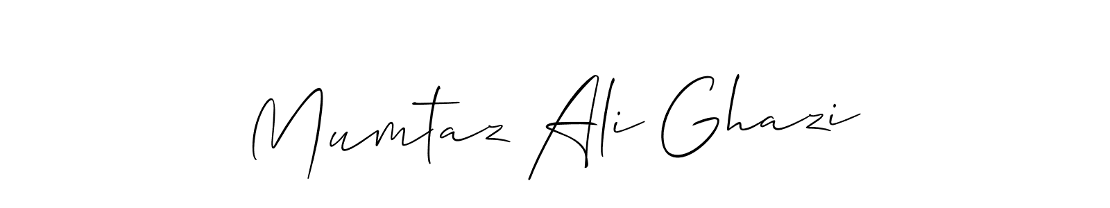 The best way (Allison_Script) to make a short signature is to pick only two or three words in your name. The name Mumtaz Ali Ghazi include a total of six letters. For converting this name. Mumtaz Ali Ghazi signature style 2 images and pictures png