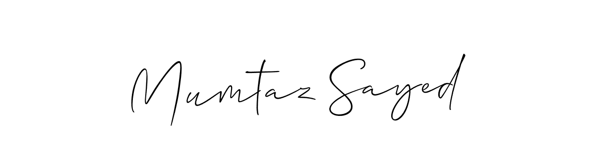 The best way (Allison_Script) to make a short signature is to pick only two or three words in your name. The name Mumtaz Sayed include a total of six letters. For converting this name. Mumtaz Sayed signature style 2 images and pictures png