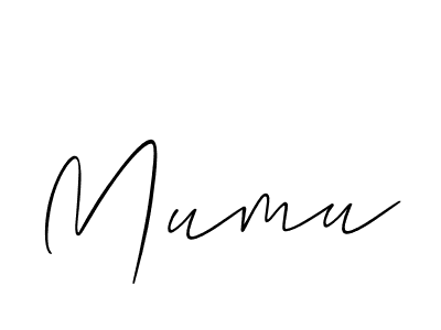 Mumu stylish signature style. Best Handwritten Sign (Allison_Script) for my name. Handwritten Signature Collection Ideas for my name Mumu. Mumu signature style 2 images and pictures png