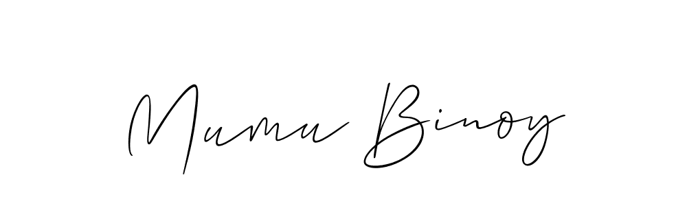 Also You can easily find your signature by using the search form. We will create Mumu Binoy name handwritten signature images for you free of cost using Allison_Script sign style. Mumu Binoy signature style 2 images and pictures png