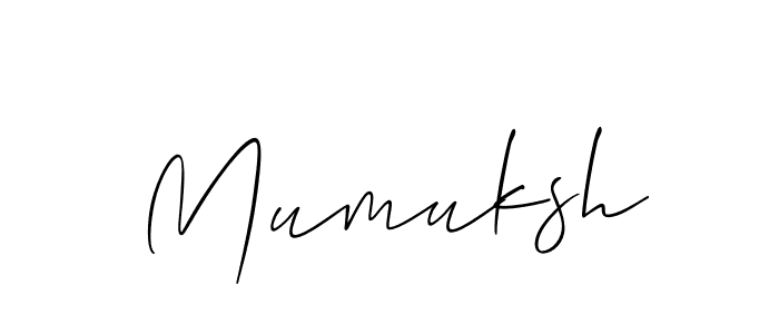Use a signature maker to create a handwritten signature online. With this signature software, you can design (Allison_Script) your own signature for name Mumuksh. Mumuksh signature style 2 images and pictures png