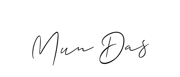 Create a beautiful signature design for name Mun Das. With this signature (Allison_Script) fonts, you can make a handwritten signature for free. Mun Das signature style 2 images and pictures png