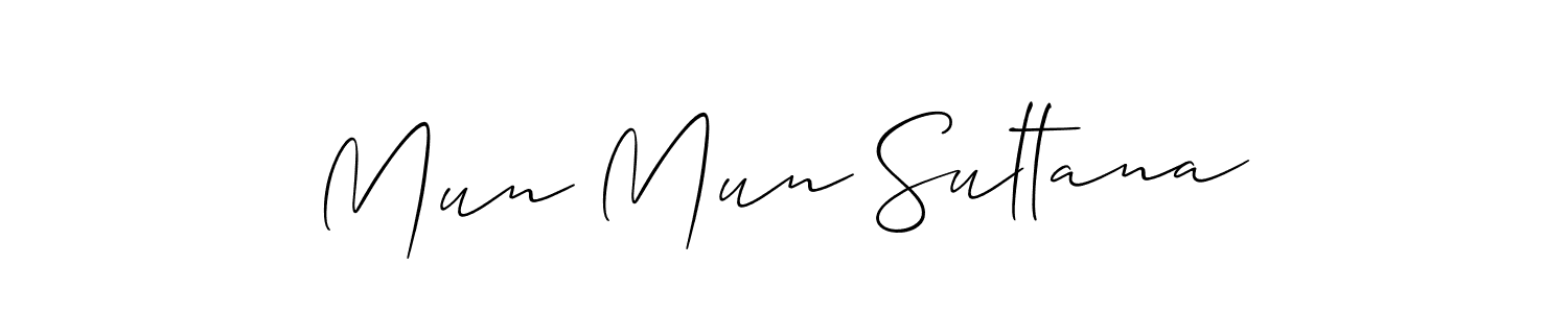 The best way (Allison_Script) to make a short signature is to pick only two or three words in your name. The name Mun Mun Sultana include a total of six letters. For converting this name. Mun Mun Sultana signature style 2 images and pictures png