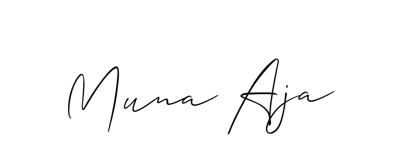You can use this online signature creator to create a handwritten signature for the name Muna Aja. This is the best online autograph maker. Muna Aja signature style 2 images and pictures png
