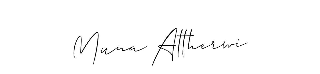 How to make Muna Altherwi signature? Allison_Script is a professional autograph style. Create handwritten signature for Muna Altherwi name. Muna Altherwi signature style 2 images and pictures png