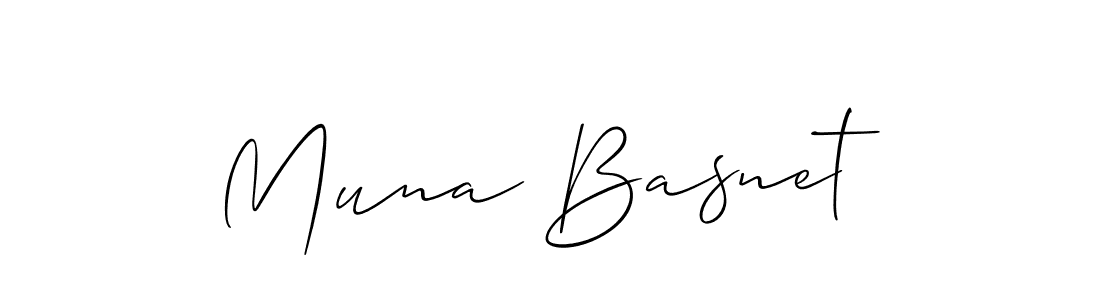 It looks lik you need a new signature style for name Muna Basnet. Design unique handwritten (Allison_Script) signature with our free signature maker in just a few clicks. Muna Basnet signature style 2 images and pictures png