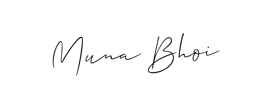 You should practise on your own different ways (Allison_Script) to write your name (Muna Bhoi) in signature. don't let someone else do it for you. Muna Bhoi signature style 2 images and pictures png