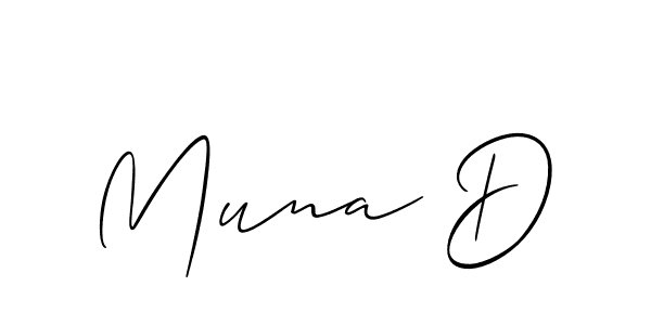 Make a beautiful signature design for name Muna D. With this signature (Allison_Script) style, you can create a handwritten signature for free. Muna D signature style 2 images and pictures png