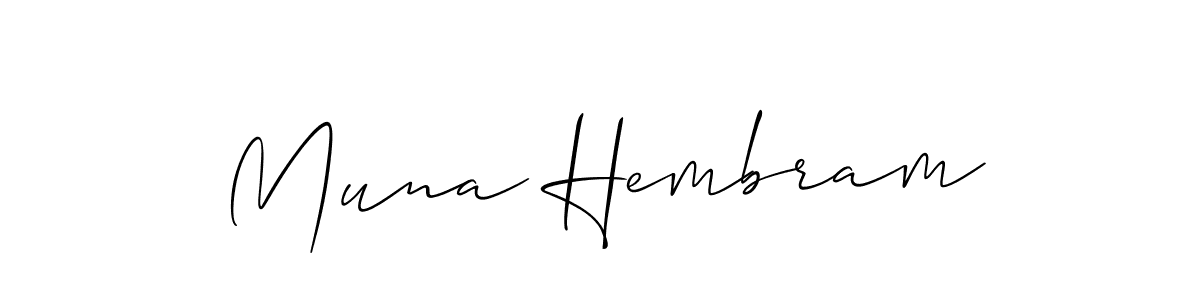 Design your own signature with our free online signature maker. With this signature software, you can create a handwritten (Allison_Script) signature for name Muna Hembram. Muna Hembram signature style 2 images and pictures png