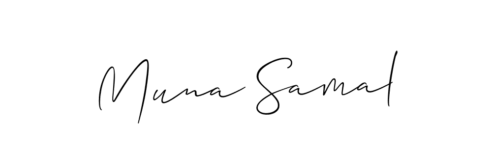 Design your own signature with our free online signature maker. With this signature software, you can create a handwritten (Allison_Script) signature for name Muna Samal. Muna Samal signature style 2 images and pictures png