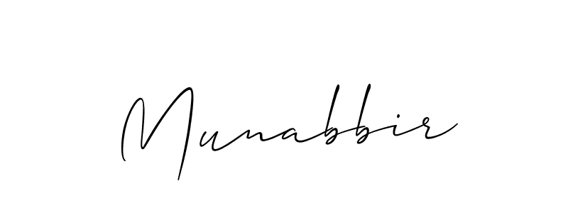 It looks lik you need a new signature style for name Munabbir. Design unique handwritten (Allison_Script) signature with our free signature maker in just a few clicks. Munabbir signature style 2 images and pictures png