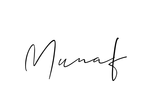 Use a signature maker to create a handwritten signature online. With this signature software, you can design (Allison_Script) your own signature for name Munaf. Munaf signature style 2 images and pictures png