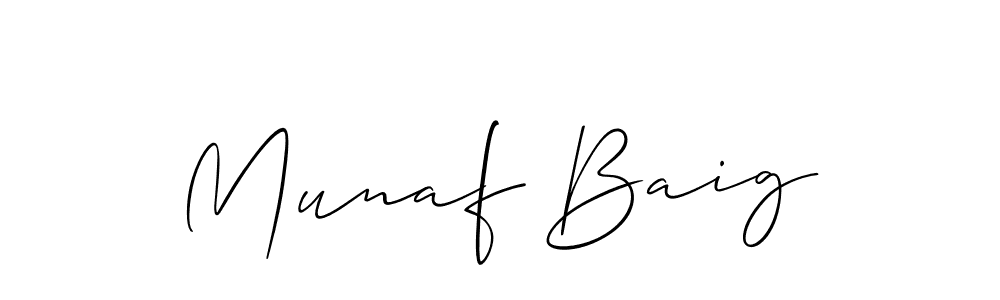 Also we have Munaf Baig name is the best signature style. Create professional handwritten signature collection using Allison_Script autograph style. Munaf Baig signature style 2 images and pictures png