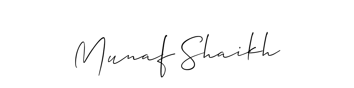 Design your own signature with our free online signature maker. With this signature software, you can create a handwritten (Allison_Script) signature for name Munaf Shaikh. Munaf Shaikh signature style 2 images and pictures png