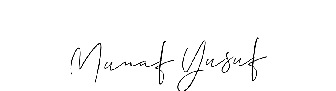 Also we have Munaf Yusuf name is the best signature style. Create professional handwritten signature collection using Allison_Script autograph style. Munaf Yusuf signature style 2 images and pictures png