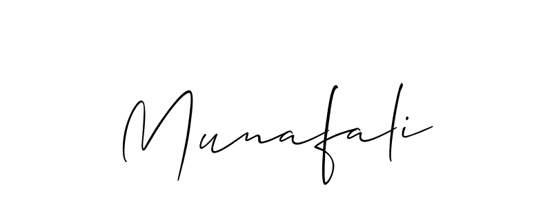 Design your own signature with our free online signature maker. With this signature software, you can create a handwritten (Allison_Script) signature for name Munafali. Munafali signature style 2 images and pictures png