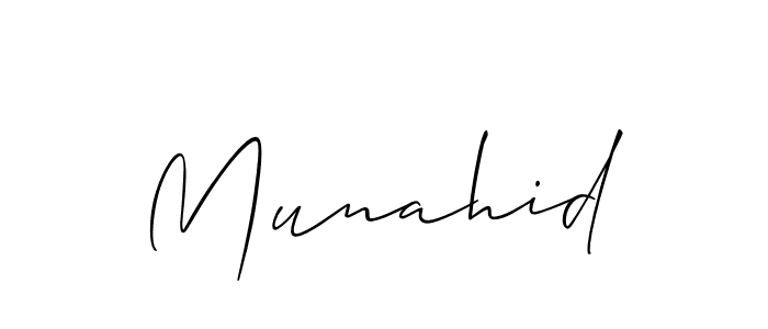 Also You can easily find your signature by using the search form. We will create Munahid name handwritten signature images for you free of cost using Allison_Script sign style. Munahid signature style 2 images and pictures png