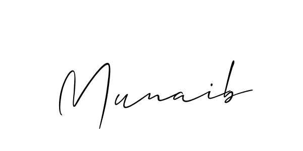 Make a beautiful signature design for name Munaib. With this signature (Allison_Script) style, you can create a handwritten signature for free. Munaib signature style 2 images and pictures png